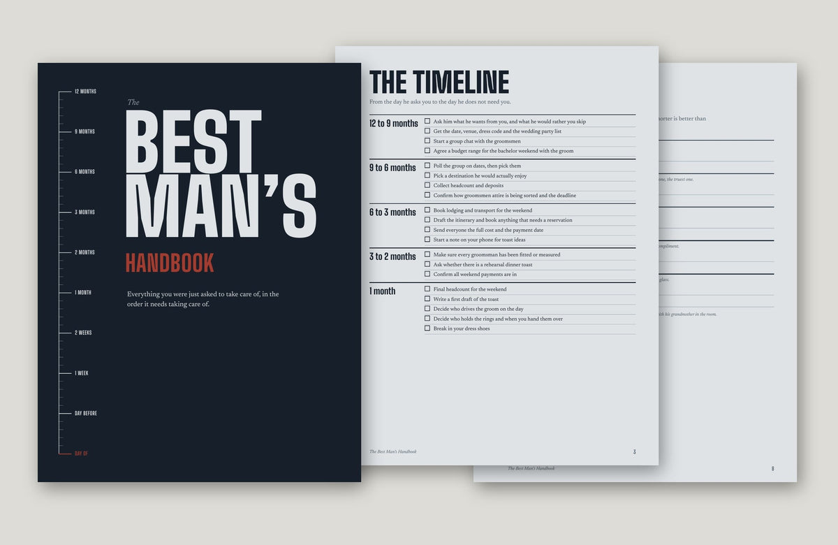 The Best Man's Handbook, cover and sample pages