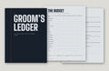 The Groom's Ledger, wedding budget and planner, cover and sample pages